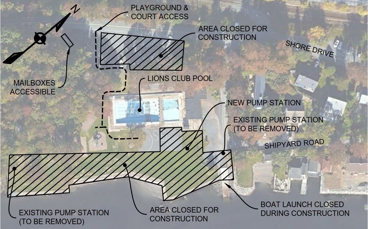 Shipyard Road Wastewater Pump Station Work Area Map