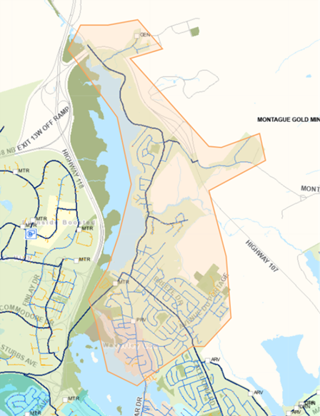 BWA Map - Waverly Road, Spider Lake, Montague Road, Keystone Village, Port Wallace, Montebello, Craigwood Estates, Avenue du Portage