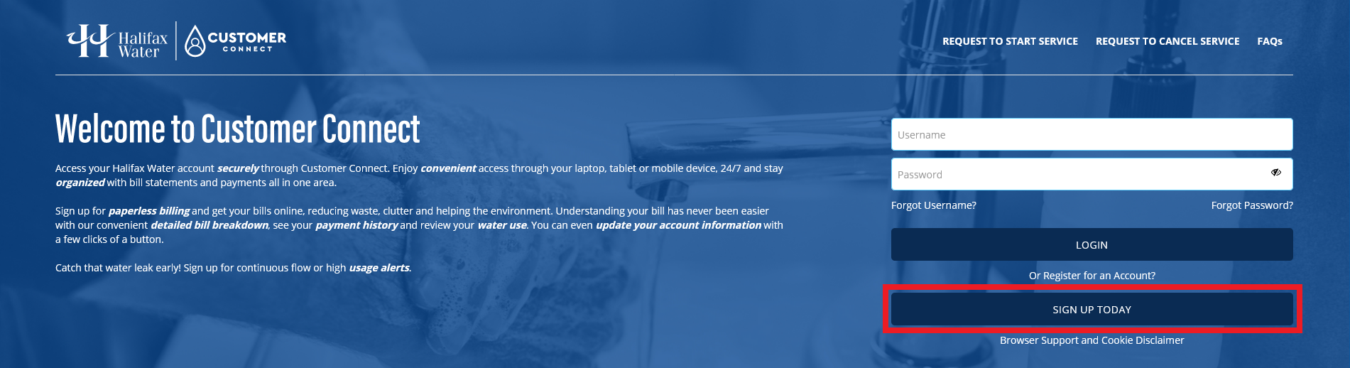 Customer Connect Registration Button - Wide