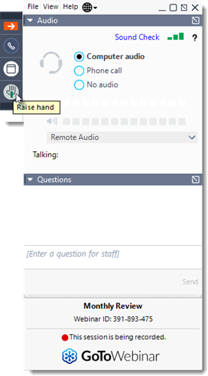 GoToWebinar - Raise Your Hand Function