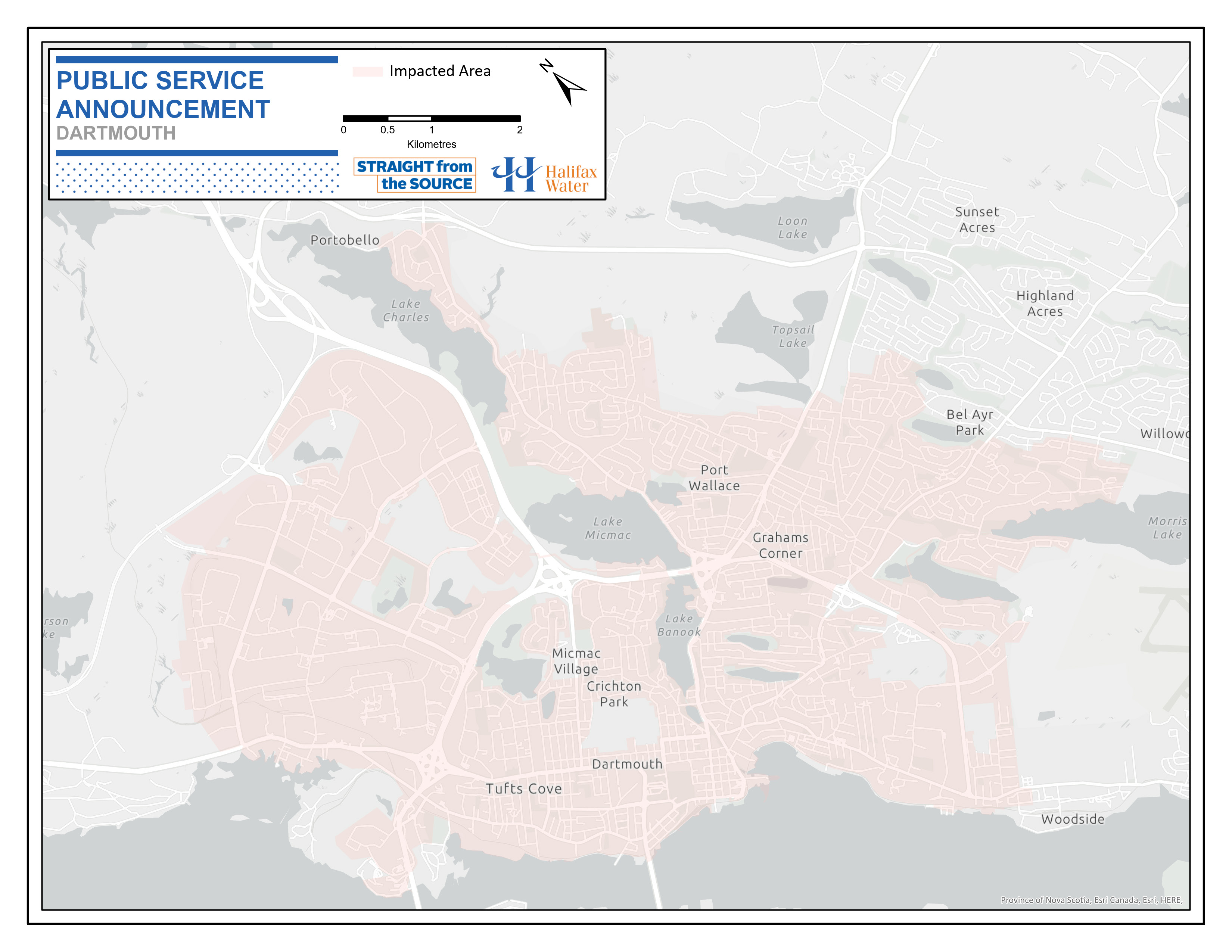 Halifax Water PSA Map - Dartmouth Area – Wastewater Infrastructure Repair Halifax Water PSA Map - Dartmouth Area – Wastewater Infrastructure Repair