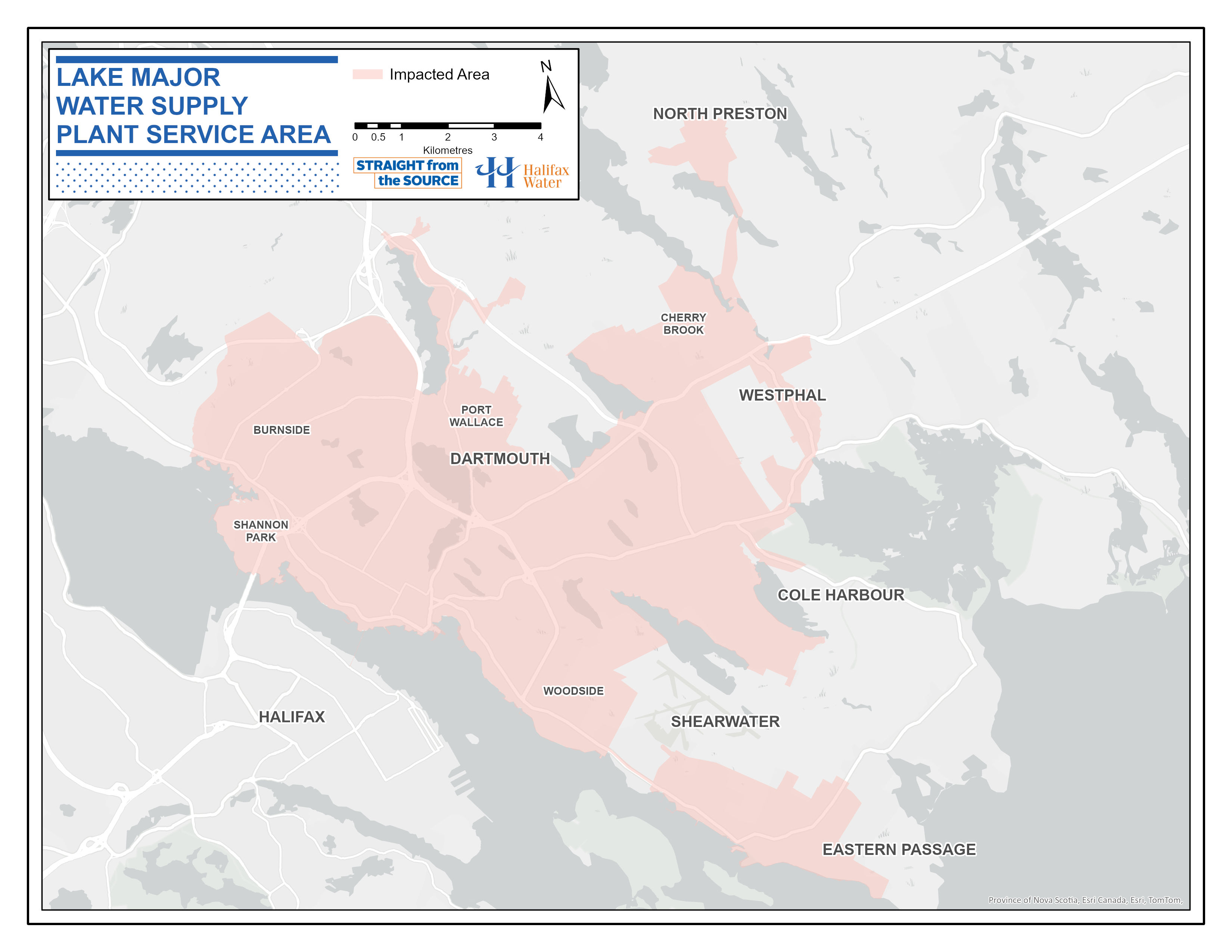 Lake Major Water Supply Plant Service Area Map