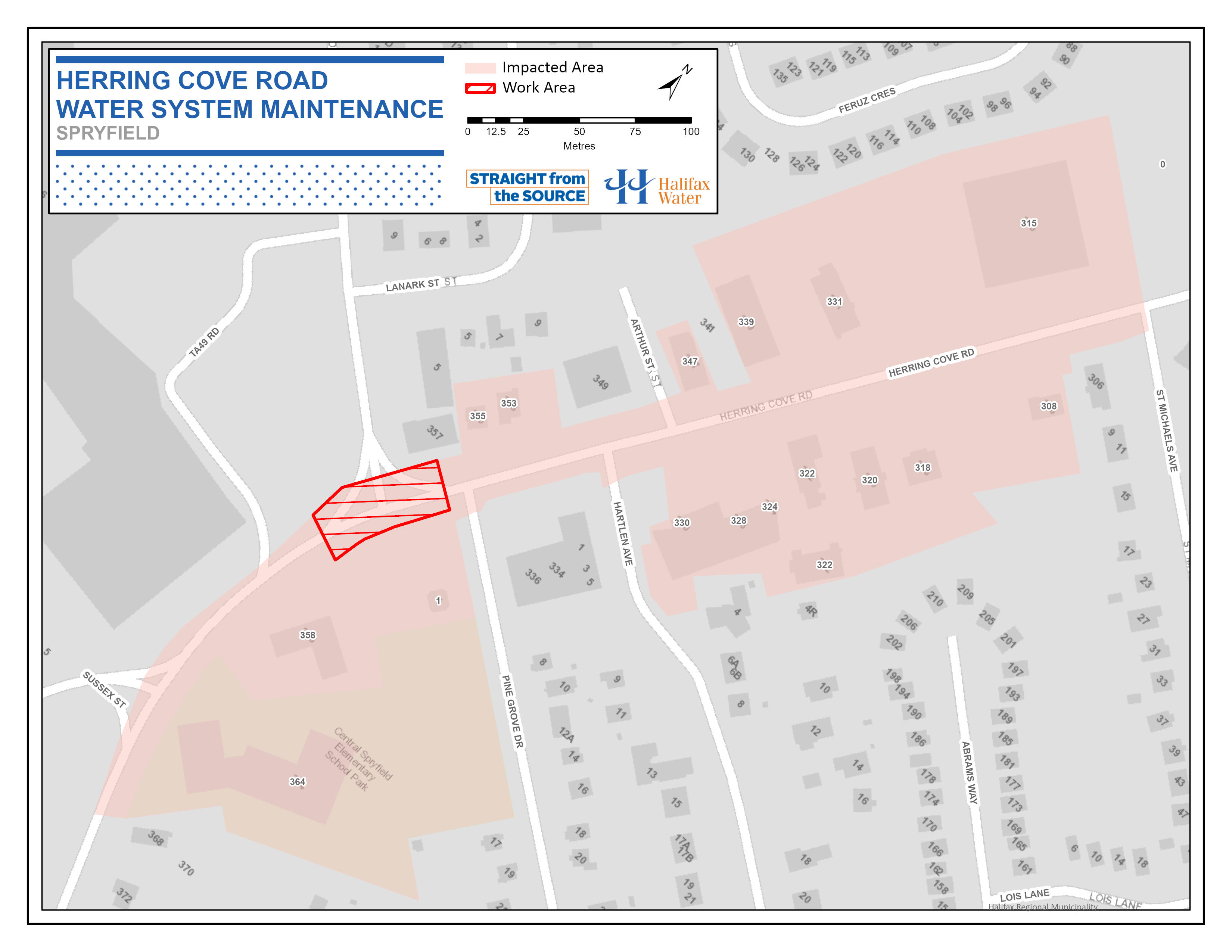 PSA Map - Water Service & Traffic Advisory – Herring Cove Road – Water Valve Replacement PSA Map - Water Service & Traffic Advisory – Herring Cove Road – Water Valve Replacement