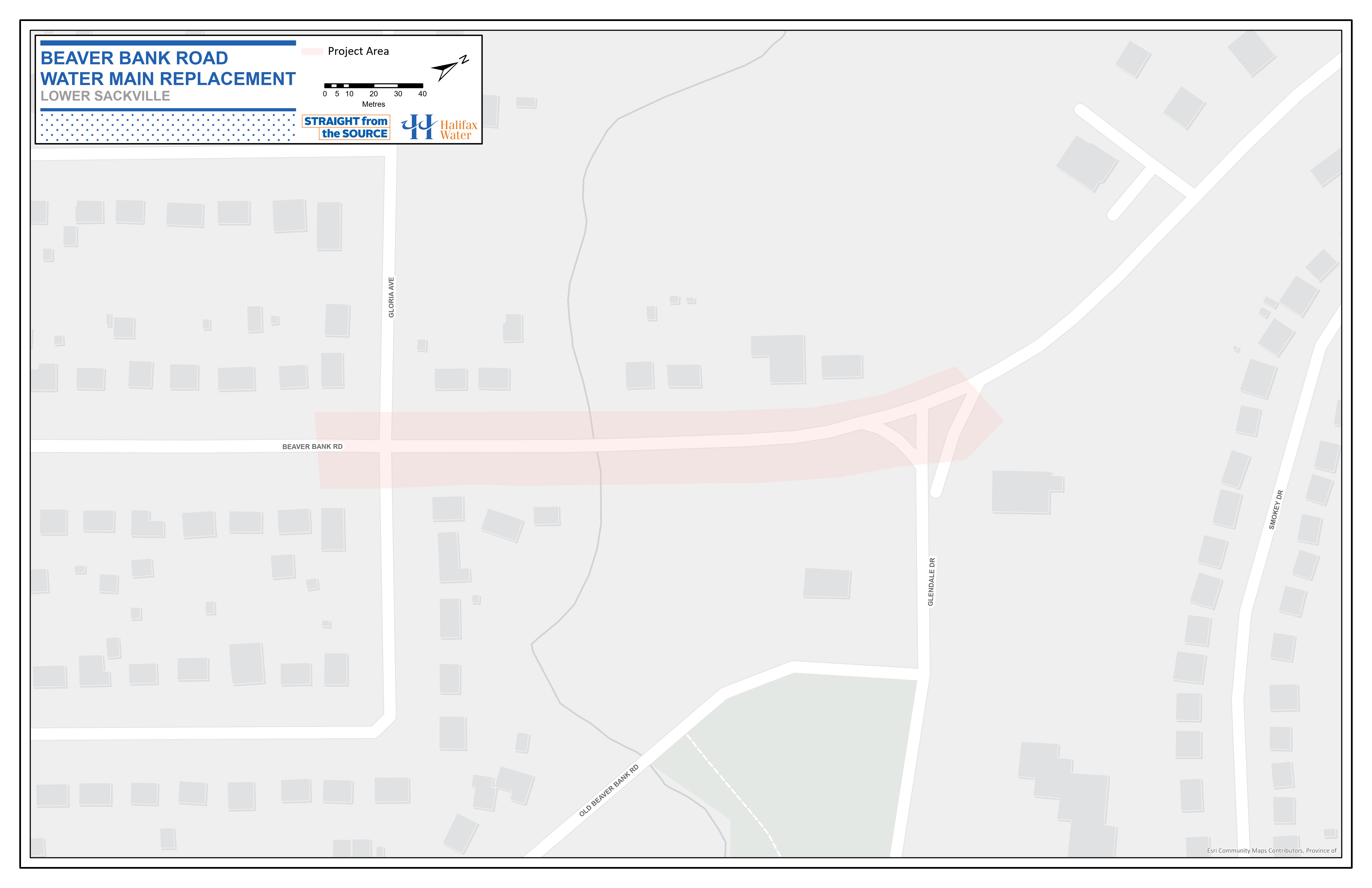 Project Map - Beaver Bank Road Water Main Replacement