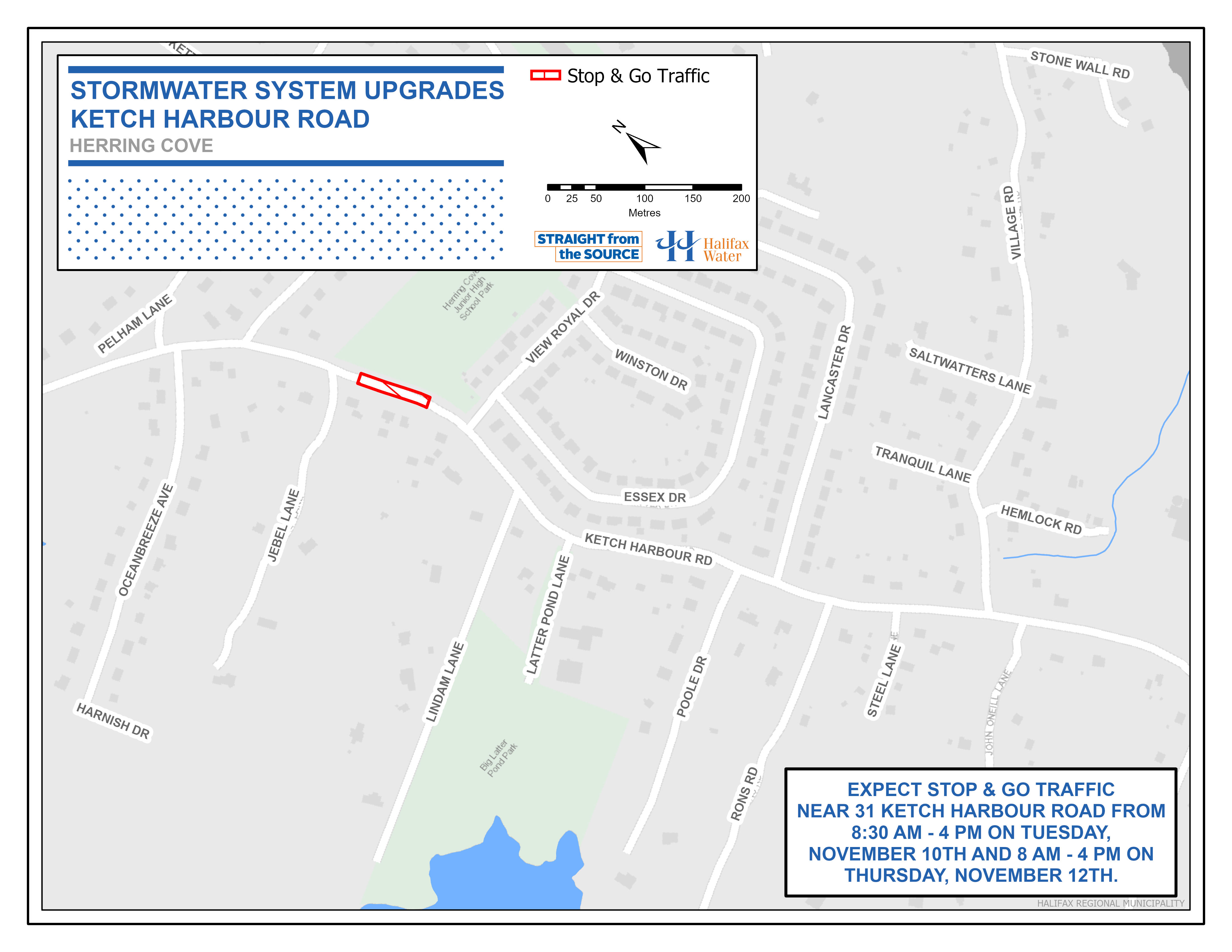 Work zone map Ketch Harbour Rd Nov 9 2020