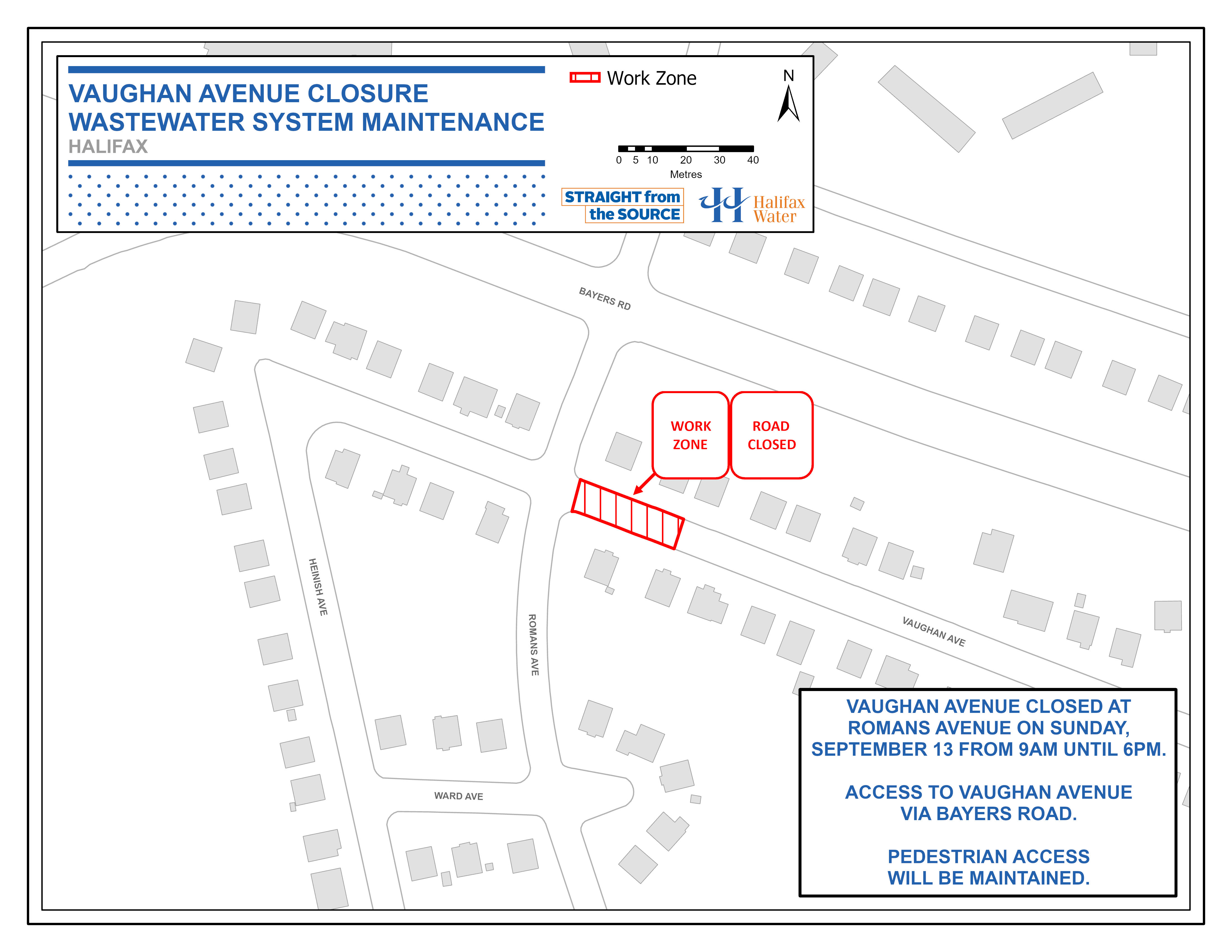 Work zone map Vaughan Ave Closure Sept 11 2020 Work zone map Vaughan Ave Closure Sept 11 2020