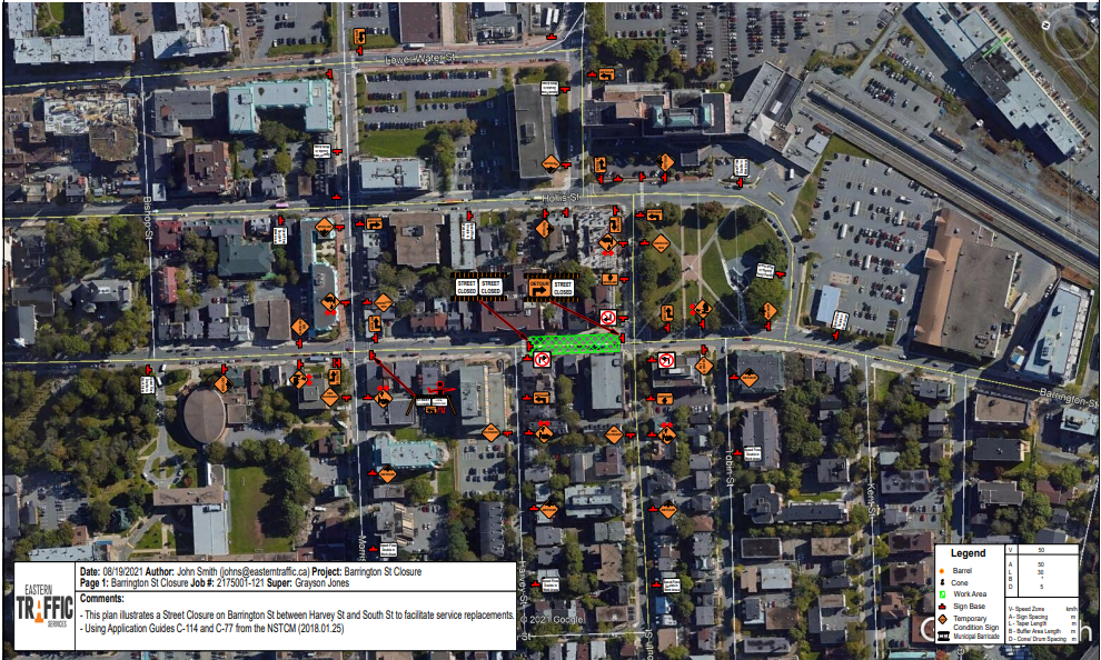 Barrington St. Road Closure Map