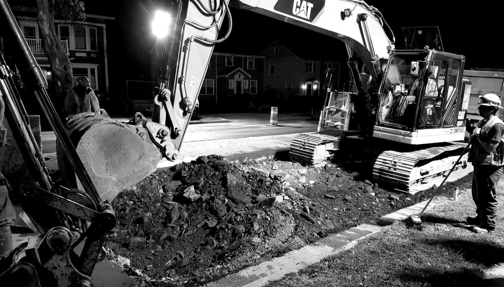 excavation Quinpool watermain work