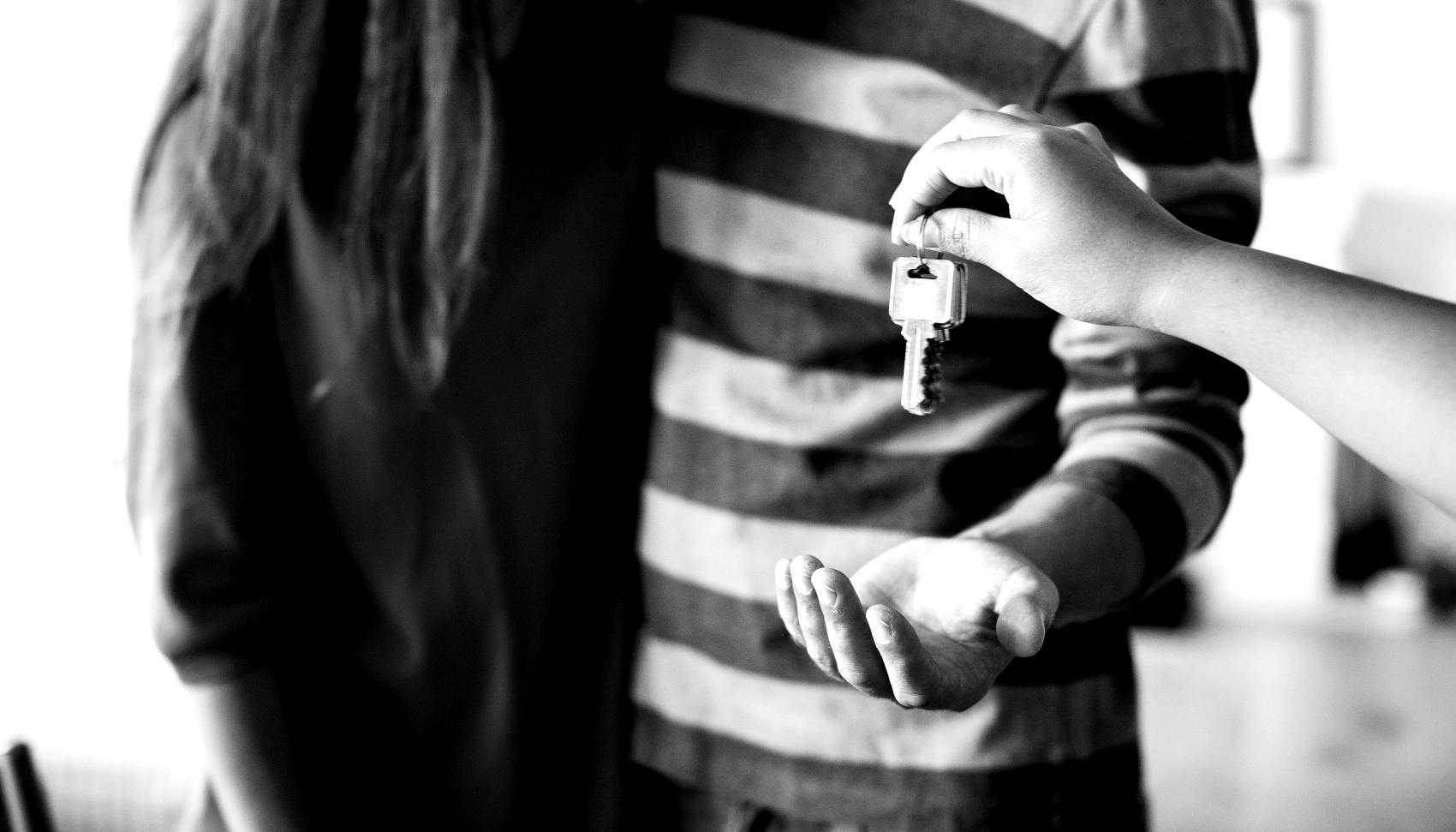 Couple Getting Keys to New Home