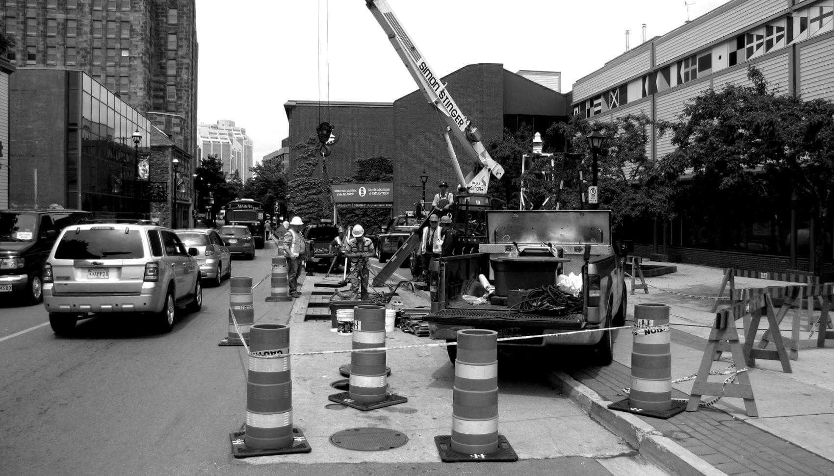 Section of downtown road blocked off for Halifax Water work