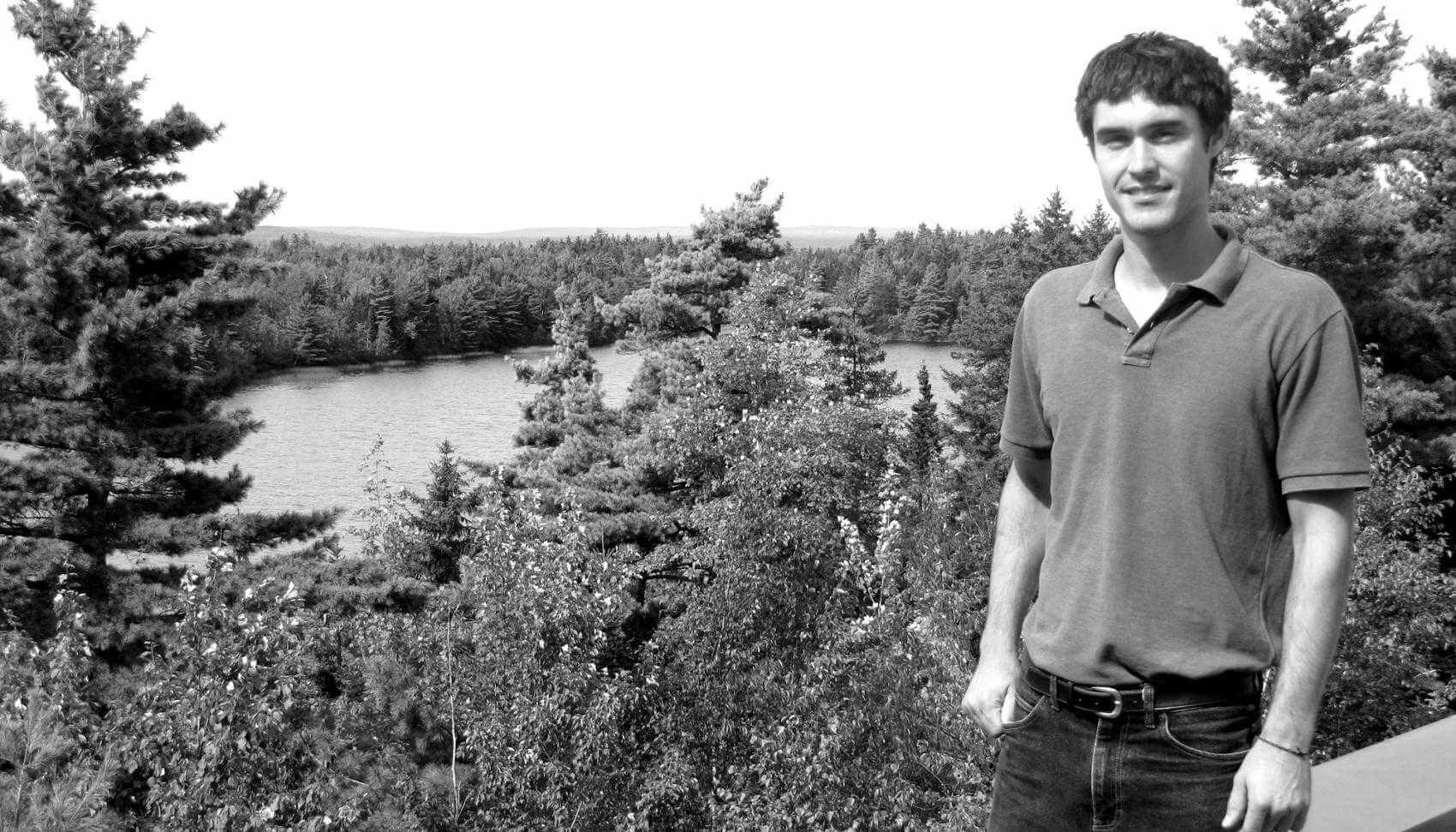 Halifax Water employee standing by Bennery Lake