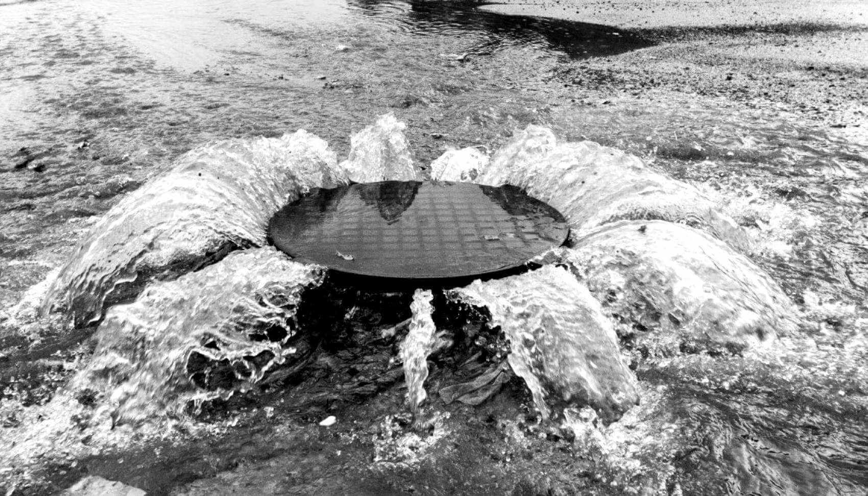 Manhole overflowing
