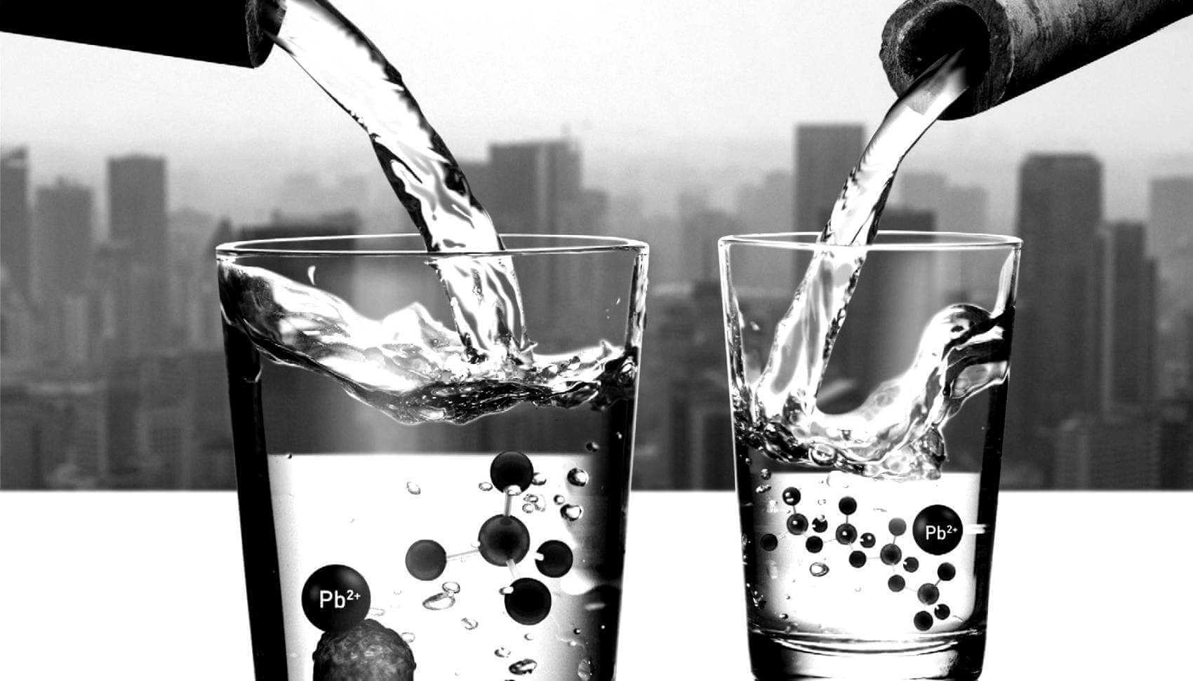 Molecular structure showing the difference between dissolved and particulate lead in drinking water.