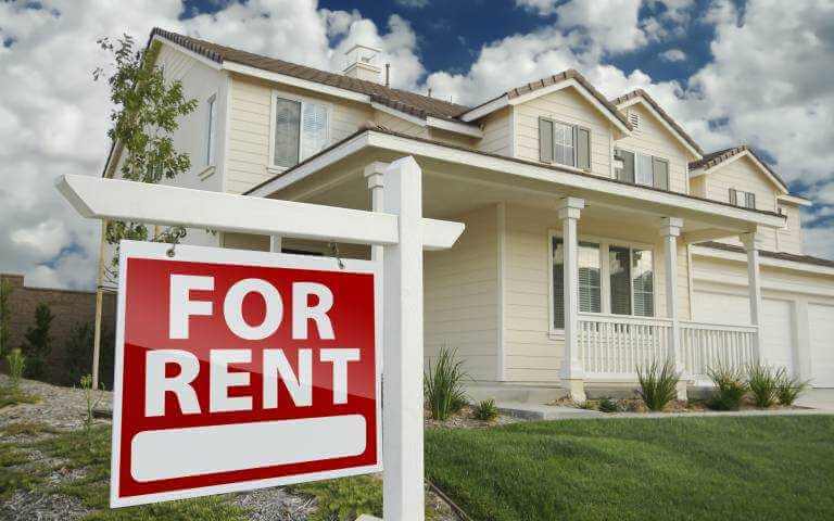 Banner Image - Landlord Renter Water Service - House For Rent Sign House with "For Rent" sign on front lawn.