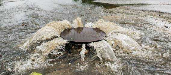 Manhole overflowing